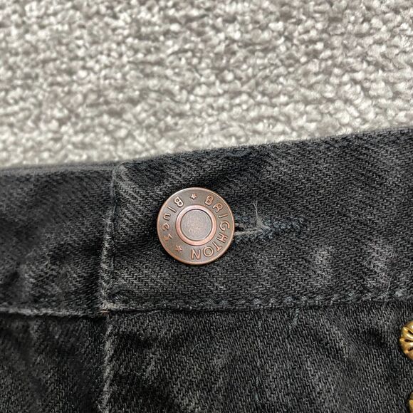 Brighton Blue Lexicco Vintage Studded Denim Jeans Womens 11/12 Black Straight - Picture 10 of 13
